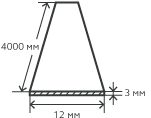 Полоса нержавеющая 12х3х4000 мм.  AISI 304 (08Х18Н10) горячекатаная,  матовая,  калиброванная